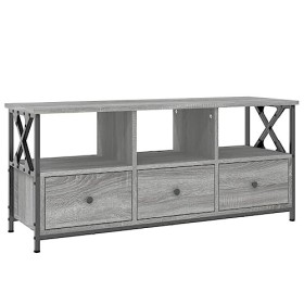 Camerina Meuble TV Sonoma Gris 102x33x45 cm Bois dingénierie et Fer Meuble Haut Salon,Meuble dangle TV,Meuble TV Étagère