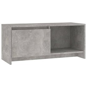 WIFESE Meuble TV Gris Béton 90x35x40 cm Aggloméré Buffet Durable Meuble Stéréo Armoire TV Salon Table de Télévision Chambre E