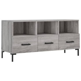 Meuble TV Sonoma Gris 102x36x50 cm Bois dingénierie - Meuble télé, Meuble TV Industriel, Meuble Chambre, Convient pour Salon