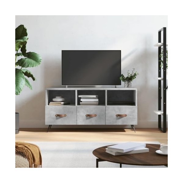 VEEKI Meuble TV, Meuble TV Suspendu, Meuble TV Industriel, Meuble TV Bois, Meuble Chambre, Convient pour Salon ou Chambre, Gr