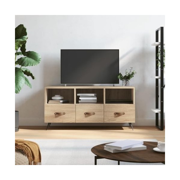 VEEKI Meuble TV, Meuble TV Suspendu, Meuble TV Industriel, Meuble TV Bois, Meuble Chambre, Convient pour Salon ou Chambre, ch