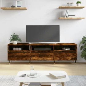 Meuble TV chêne fumé 150x30x44,5 cm Bois dingénierie - Meuble TV sur Salle de Séjour, Salon et Chambre à Coucher