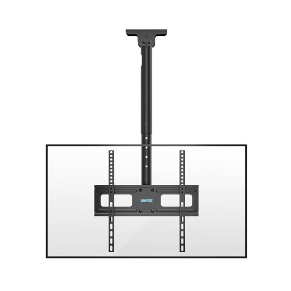 BONTEC Support TV inclinable et pivotant, 6 positions de réglage en hauteur pour plafond TV de 26 à 65", jusquà 45 kg, VESA 