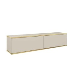 BETTSO - Meuble TV Bas avec 2 Portes, Panneau latéral Moderne, Design Intemporel, façades au Choix, pour Le Salon-ORO 135 cm 