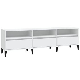 vidaXL Meuble TV Blanc 150x30x44,5 cm Bois dingénierie