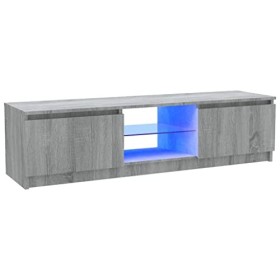 Maxspace TV Meuble, Meuble Tele, Meuble TV Chambre, Meuble TV IindustrielMeuble TV avec lumières LED Sonoma Gris 120x30x35,5 