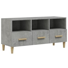 Camerina Meuble TV Gris béton 102x36x50 cm Bois dingénierie,Meuble TV,Meuble TV Moderne,Meuble de Salon