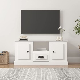 VEEKI Meuble TV, Meuble TV Suspendu, Meuble TV Industriel, Meuble TV Bois, Meuble Chambre, Convient pour Salon ou Chambre, Bl